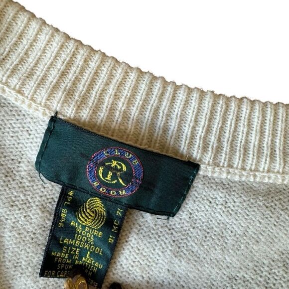 Club Room Vintage Light Yellow Pure Lambswool V-Neck Sweater - Picture 8 of 8